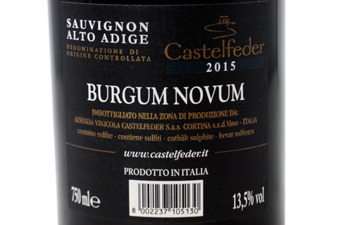 ALTO ADIGE DOC SAUVIGNON RISERVA "BURGUM NOVUM" 2015 - CASTELFEDER