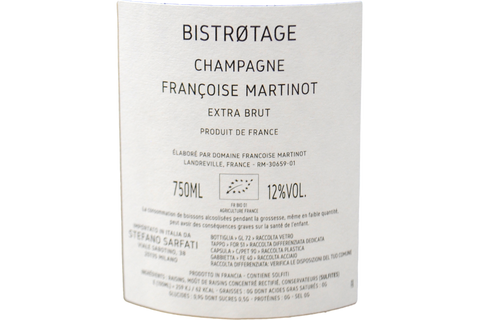 CHAMPAGNE BLANC DE NOIRS EXTRA BRUT "BISTROTAGE B.17" - CHARLES DUFOUR POUR FRANCOISE MARTINOT