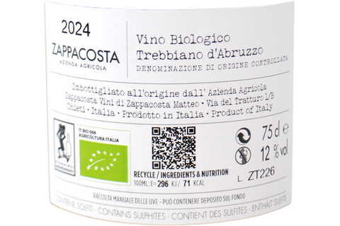 TREBBIANO D'ABRUZZO DOC BIO 2024 - ZAPPACOSTA