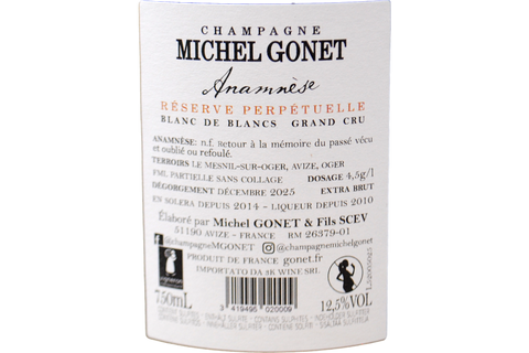 CHAMPAGNE BLANC DE BLANCS GRAND CRU EXTRA BRUT RÉSERVE PERPÉTUELLE "ANAMNÈSE" - MICHEL GONET