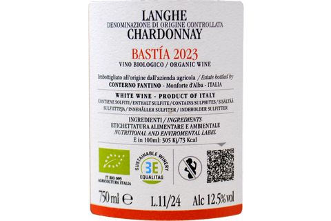 LANGHE CHARDONNAY DOC BIOLOGICO "BASTIA" 2023 - CONTERNO FANTINO