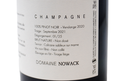 CHAMPAGNE BRUT NATURE BLANC DE NOIRS "LES BAUCHETS" 2020 - CHAMPAGNE NOWACK