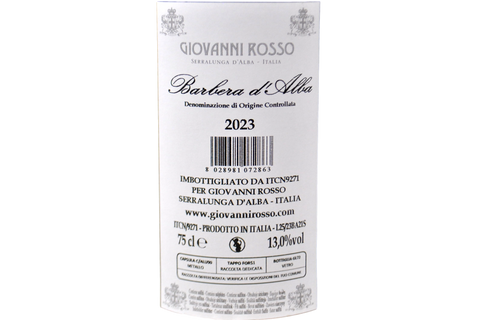 BARBERA D'ALBA DOC 2023 - GIOVANNI ROSSO