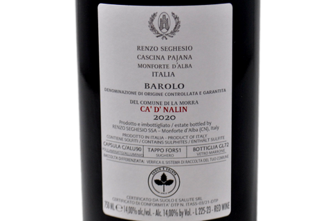 BAROLO DOCG DEL COMUNE DI LA MORRA "CA' D' NALIN" 2020 - RENZO SEGHESIO
