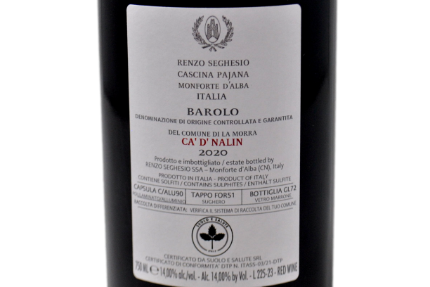 BAROLO DOCG DEL COMUNE DI LA MORRA "CA' D' NALIN" 2020 - RENZO SEGHESIO