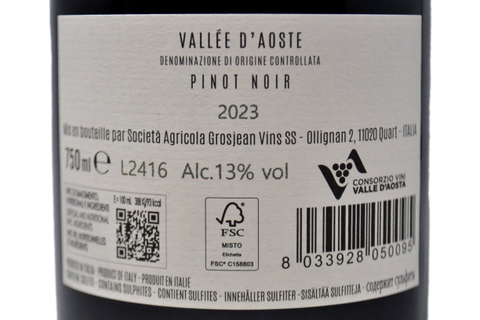 VALLEE D'AOSTE PINOT NOIR DOC 2023 - GROSJEAN
