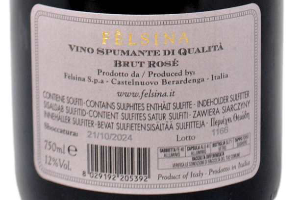 SPUMANTE METODO CLASSICO BRUT ROSE - FELSINA