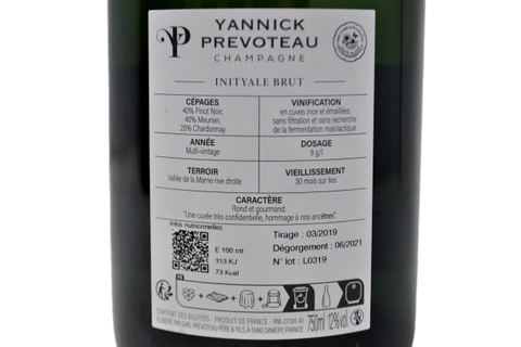 CHAMPAGNE BRUT "INITYALE" - YANNICK PREVOTEAU