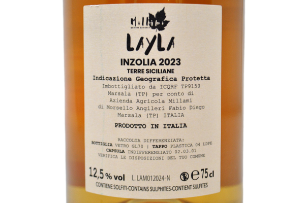 INZOLIA TERRE SICILIANE IGP "LAYLA" 2023 - MILLAMI