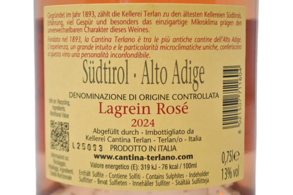 LAGREIN ROSE' ALTO ADIGE DOC 2024 - KELLEREI TERLAN