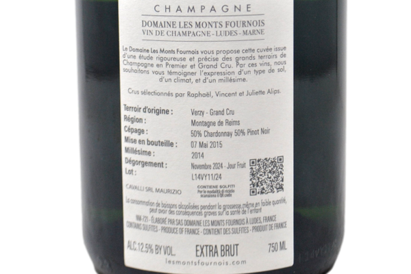 CHAMPAGNE VERZY GRAND CRU MILLÉSIME EXTRA BRUT "MONTAGNE" 2014 - DOMAINE LES MONTS FOURNOIS