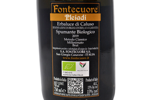 ERBALUCE DI CALUSO METODO CLASSICO MILLESIMATO BRUT BIOLOGICO "PLEIADI" 2019 - FONTECUORE