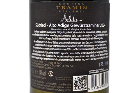 ALTO ADIGE GEWURZTRAMINER  DOC "SELIDA" 2024 - TRAMIN
