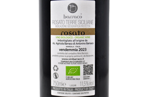 TERRE SICILIANE ROSATO IGP BIOLOGICO "ROSAMMARE" 2023 - NINO BARRACO