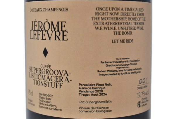 COTEAUX CHAMPENOIS ROUGE "CUVÉE SUPERGROOVALISTICMACERATIONSTUFF" VENDEMMIA 2020 - JÉROME LEFEVRE