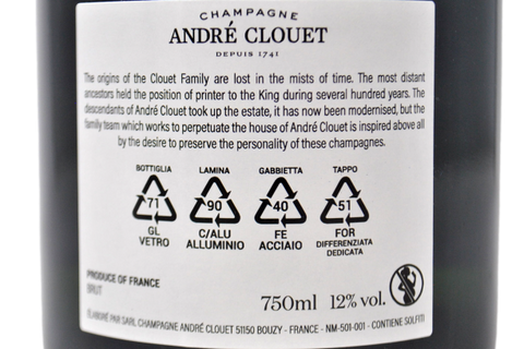 CHAMPAGNE BLANC DE NOIRS A BOUZY BRUT "THE V.6 EXPERIENCE" - ANDRÉ CLOUET