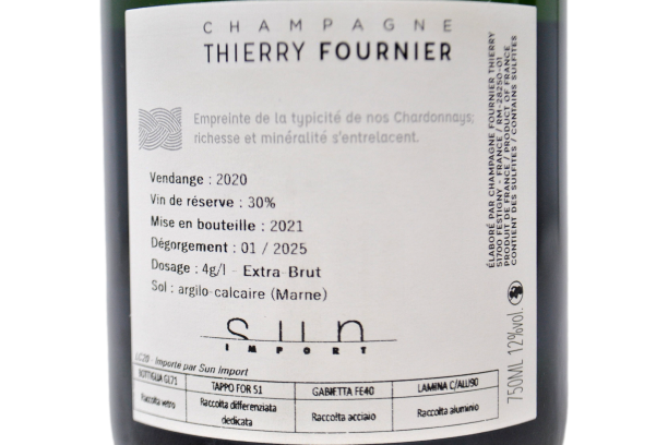 CHAMPAGNE BLANC DE BLANCS EXTRA BRUT 2020 - THIERRY FOURNIER