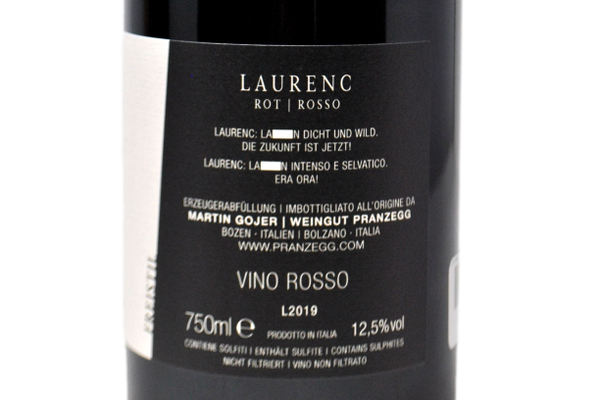 ALTO ADIGE LAGREIN "LAURENC" 2019 - WEINGUT PRANZEGG