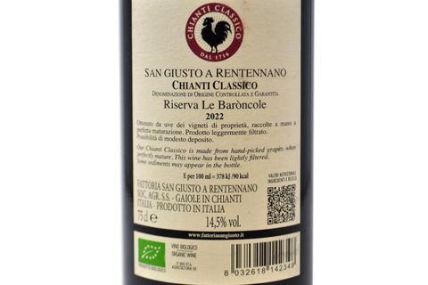 CHIANTI CLASSICO DOCG RISERVA "LE BARONCOLE" 2022 - SAN GIUSTO A RENTENNANO