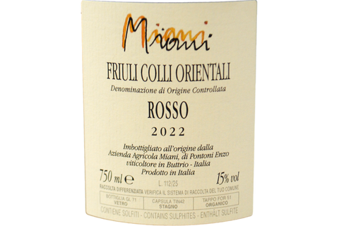 FRIULI COLLI ORIENTALI DOC ROSSO 2022 - MIANI