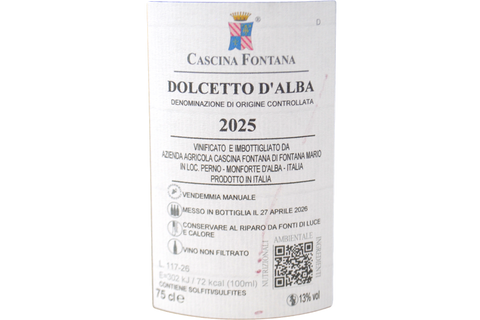 DOLCETTO D'ALBA DOC 2025 - CASCINA FONTANA