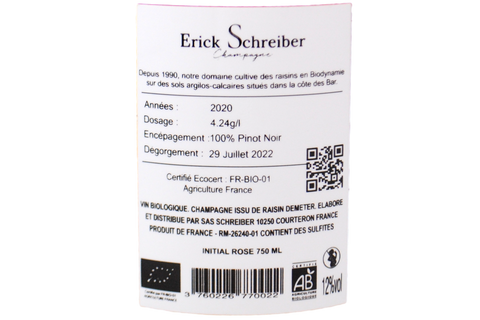 CHAMPAGNE BRUT BIODINAMICO "INITIAL ROSÉ" 2020 - ERICK SCHREIBER