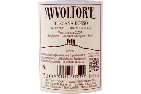 TOSCANA ROSSO IGT "AVVOLTORE" 2019 - MORISFARMS