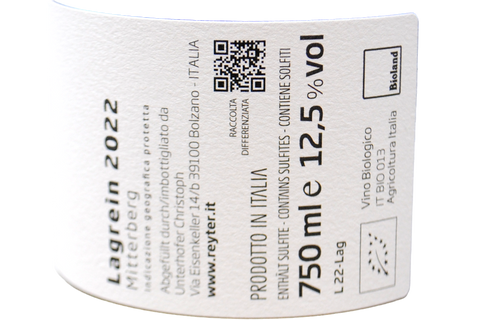 MITTERBERG IGP LAGREIN BIO 2022 - REYTER