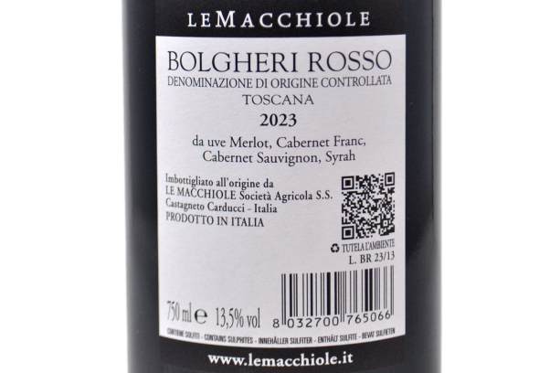 BOLGHERI ROSSO DOC 2023 - LE MACCHIOLE