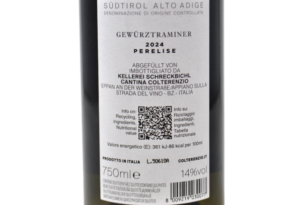 SUDTIROL ALTO ADIGE DOC GEWURZTRAMINER "PERELISE" 2024 - COLTERENZIO
