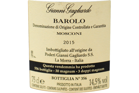 BAROLO DOCG "MOSCONI" 2015 - GIANNI GAGLIARDO