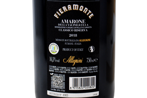 AMARONE DELLA VALPOLICELLA CLASSICO DOCG RISERVA "FIERAMONTE" 2018 CASSA LEGNO - ALLEGRINI