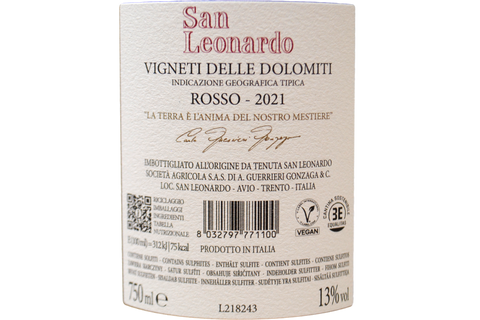 VIGNETI DELLE DOLOMITI IGT "SAN LEONARDO" 2021 IN CASSA LEGNO - TENUTA SAN LEONARDO