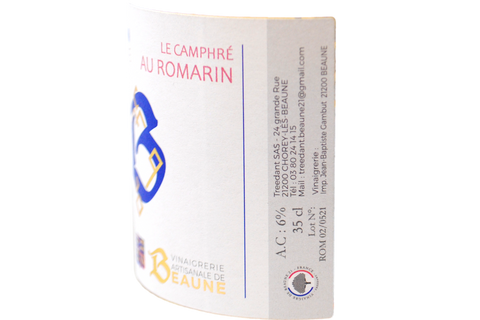 VINAIGRE DE VIN DE CHARDONNAY "LE CAMPHRÉ AU ROMARIN" - VINAIGRERIE ARTISANALE DE BEAUNE