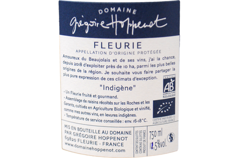 FLEURIE BIO "INDIGÈNE" 2024 - FAMILLE HOPPENOT