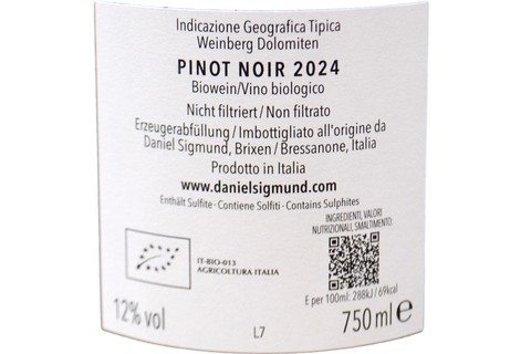 WEINBERG DOLOMITEN IGT PINOT NERO BIO 2024 - DANIEL SIGMUND