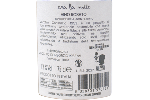 VINO ROSATO "ERA LA NOTTE" 2022 - VECCHIO CONSORZIO 1953
