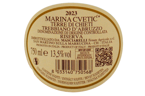TERRE DI CHIETI TREBBIANO D'ABRUZZO RISERVA DOC 2023 - MARINA CVETIC