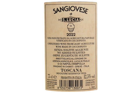 TOSCANA IGT SANGIOVESE SENZA SOLFITI AGGIUNTI "S.LUCIA" VINIFICATO IN COCCIOPESTO 2021 - CASTELLO DEI RAMPOLLA