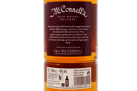 IRISH BLENDED WHISKY AGED 5 YEARS SHERRY CASK FINISH - J.&J. MC. CONNEL'S