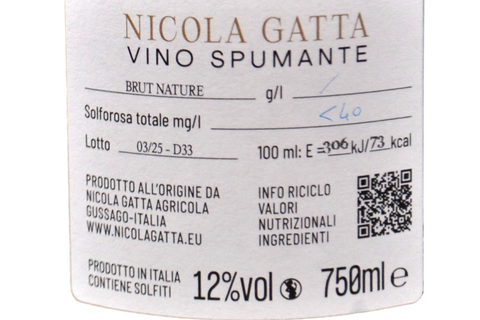 VINO SPUMANTE BLANC DE NOIRS NATURE 70 LUNE - NICOLA GATTA