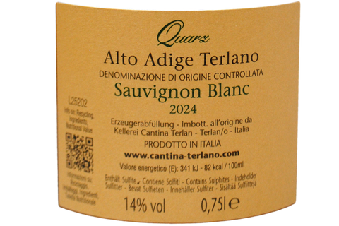 TYROL DU SUD TERLAN SAUVIGNON BLANC DOC "QUARZ" 2020 - KELLEREI TERLAN