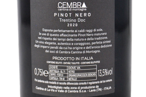 TRENTINO DOC PINOT NERO 2020 - CEMBRA CANTINA DI MONTAGNA