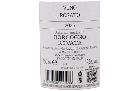 VINO ROSATO DA SALASSO DI UVE NEBBIOLO DA BAROLO 2025 - BORGOGNO RIVATA