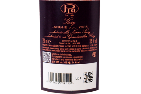LANGHE ROSATO DOC "ROSY" 2025 - PIO CESARE