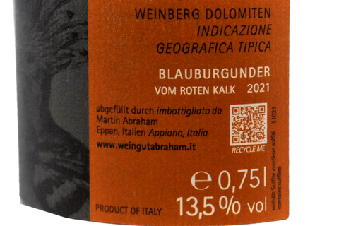 VIGNETI DELLE DOLOMITI IGT PINOT NOIR "VOM ROTEN KALK" 2021 - WEINGUT ABRAHAM