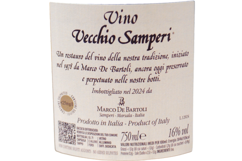 VINO PERPETUO "VECCHIO SAMPERI" IMBOTTIGLIATO 2024 - MARCO DE BARTOLI