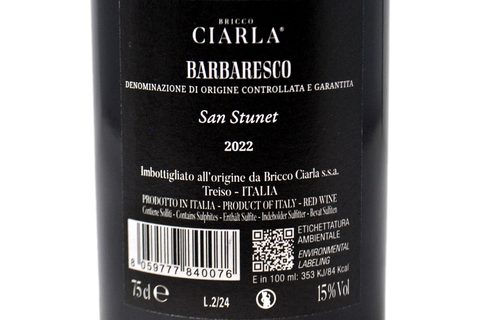 BARBARESCO DOCG "SAN STUNET" 2022 - BRICCO CIARLA
