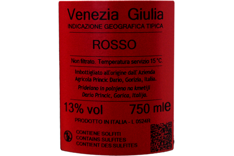 VENEZIA GIULIA IGT "ROSSO" - DARIO PRINČIČ