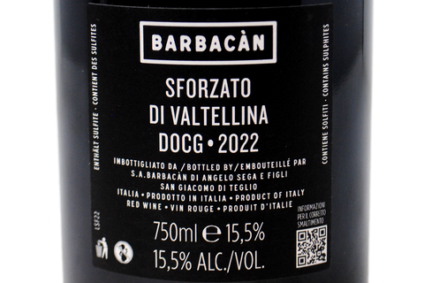 SFORZATO DI VALTELLINA DOCG 2022 - BARBACÀN
